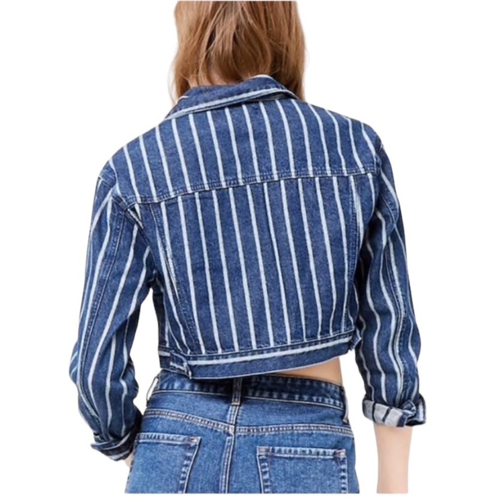 Pinstripe Denim Jacket